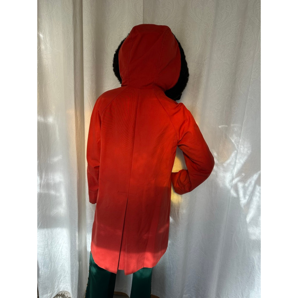 Vintage 1960s Forecaster of Boston Rust Hood Coat w Faux Fur Lining Mod |Indie-M - Picture 4 of 14